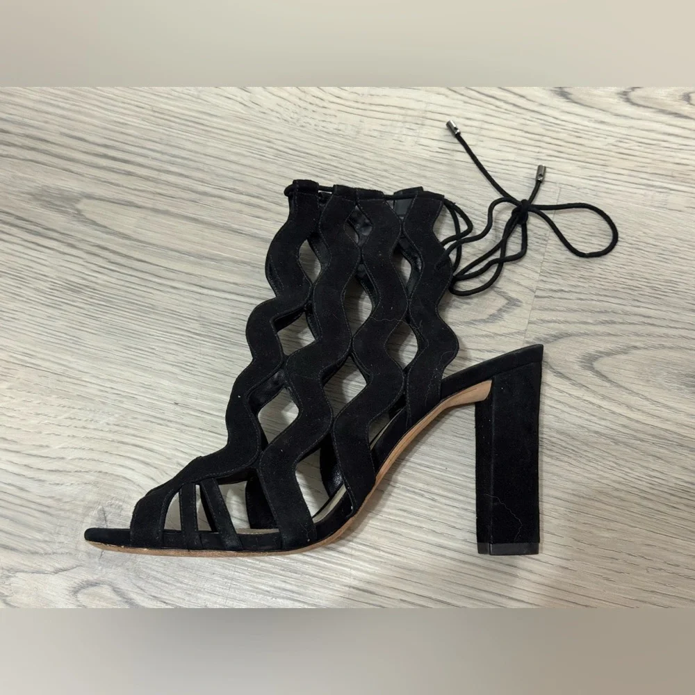 Alexandre Birman Loretta Black Suede Cutout Block Heels Size 41 /11 US $995 EUC - Picture 8 of 15